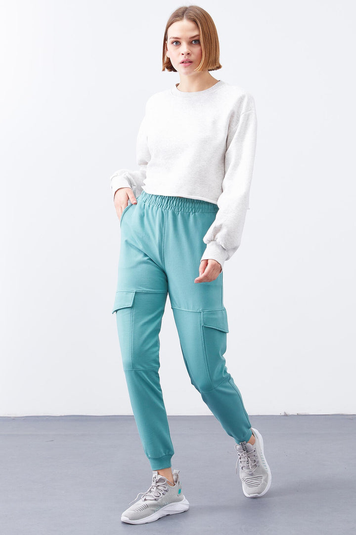 Tmy Mint Green Cargo Pocket Комфортный подгоняющий женские спортивные штаны - 94581 - Llanelli