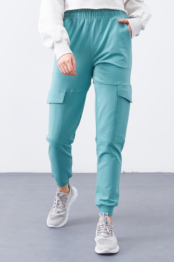 Tmy Mint Green Cargo Pocket Комфортный подгоняющий женские спортивные штаны - 94581 - Llanelli