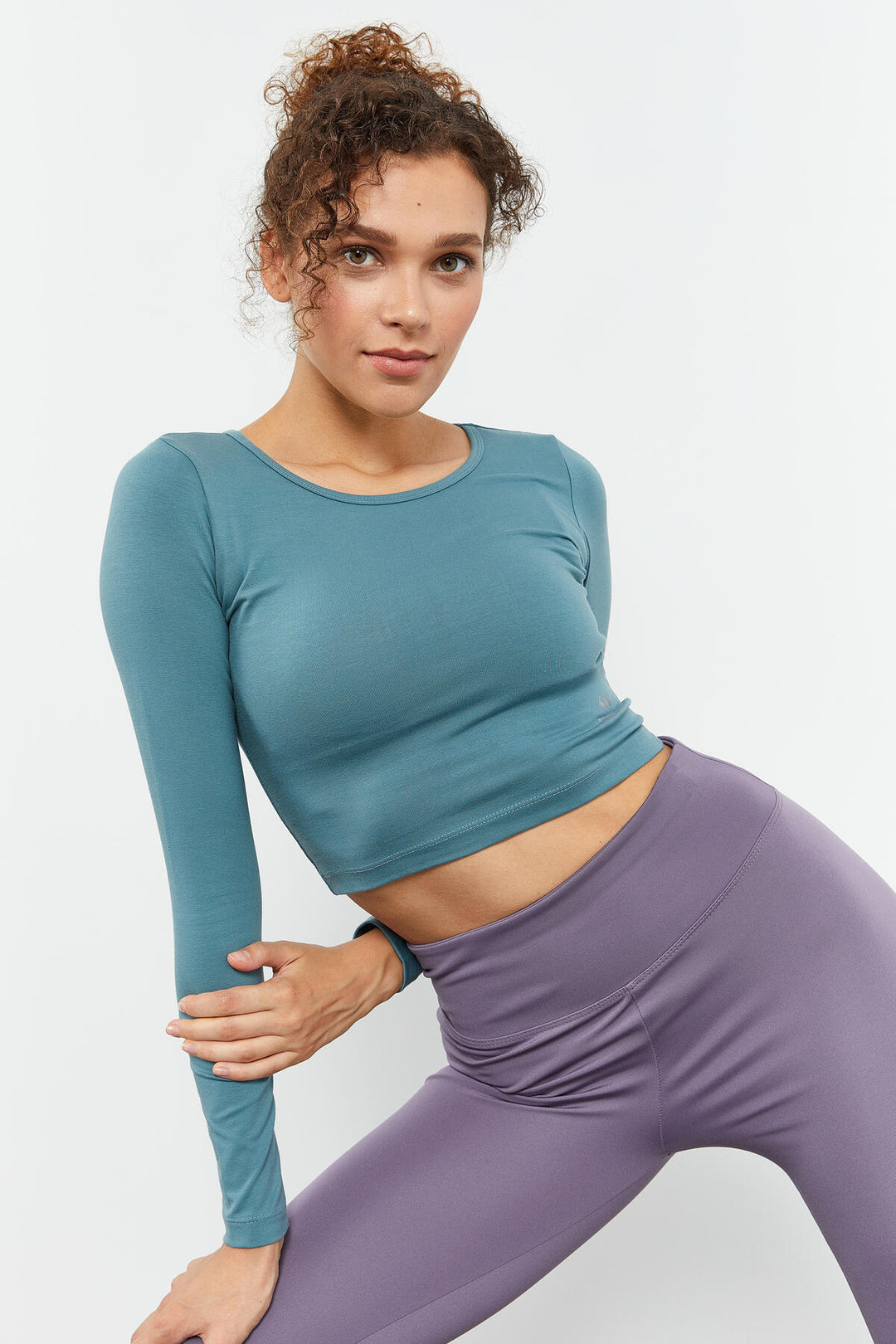 TMY Mint Green с длинным рукавом Slim Fit o Nece Fort Form Top Top футболка - 97150 - Dortmund