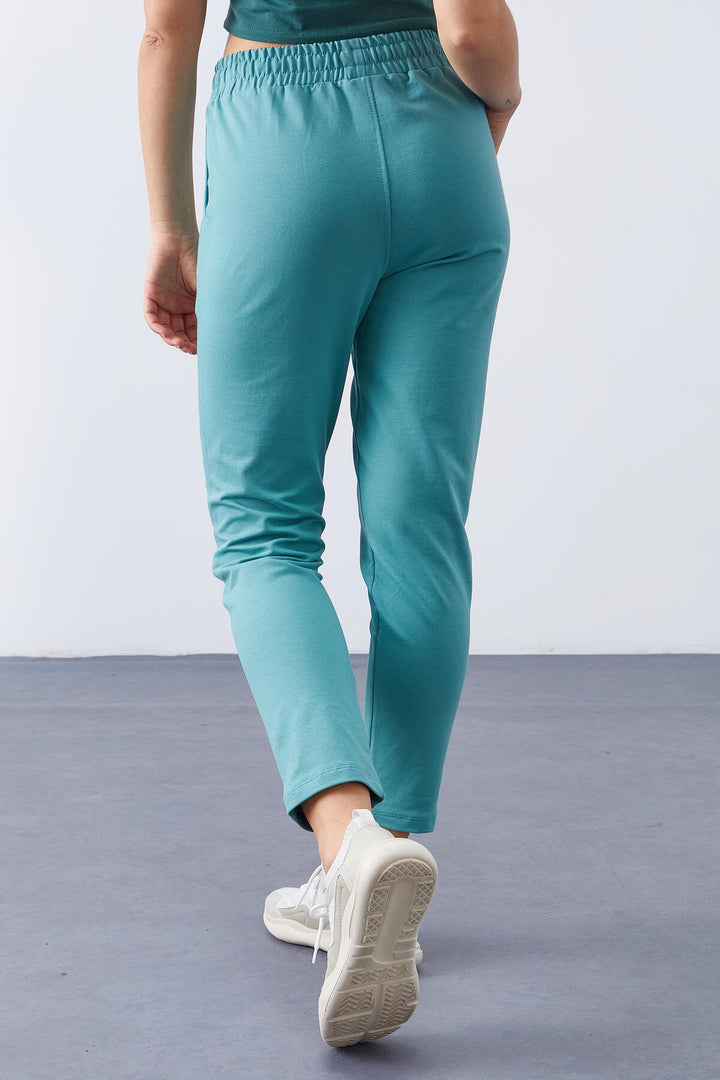 TMY Mint Green High Waist Jogger Comfortable Fit Slim Leg Women's Sweatpants - 94566 - Antratsyt