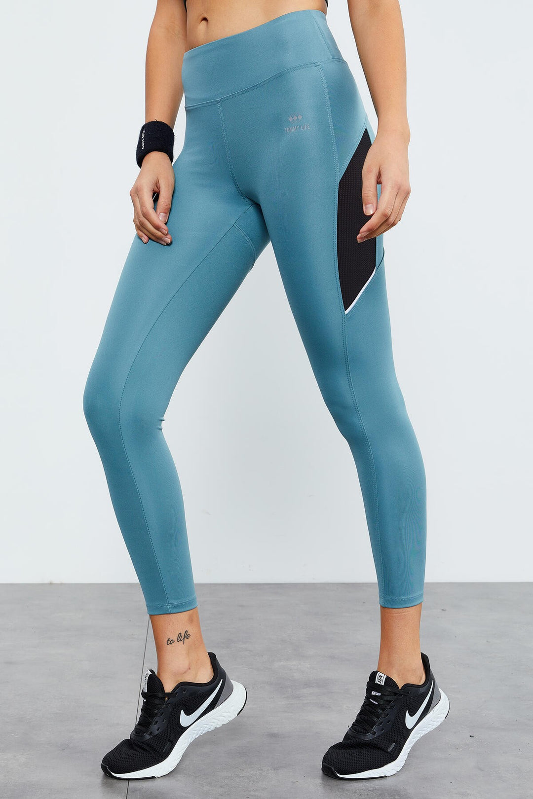 TMY Mint Green High Waist Shaping Slim Fit Women's Leggings - 94537 - Yeovil