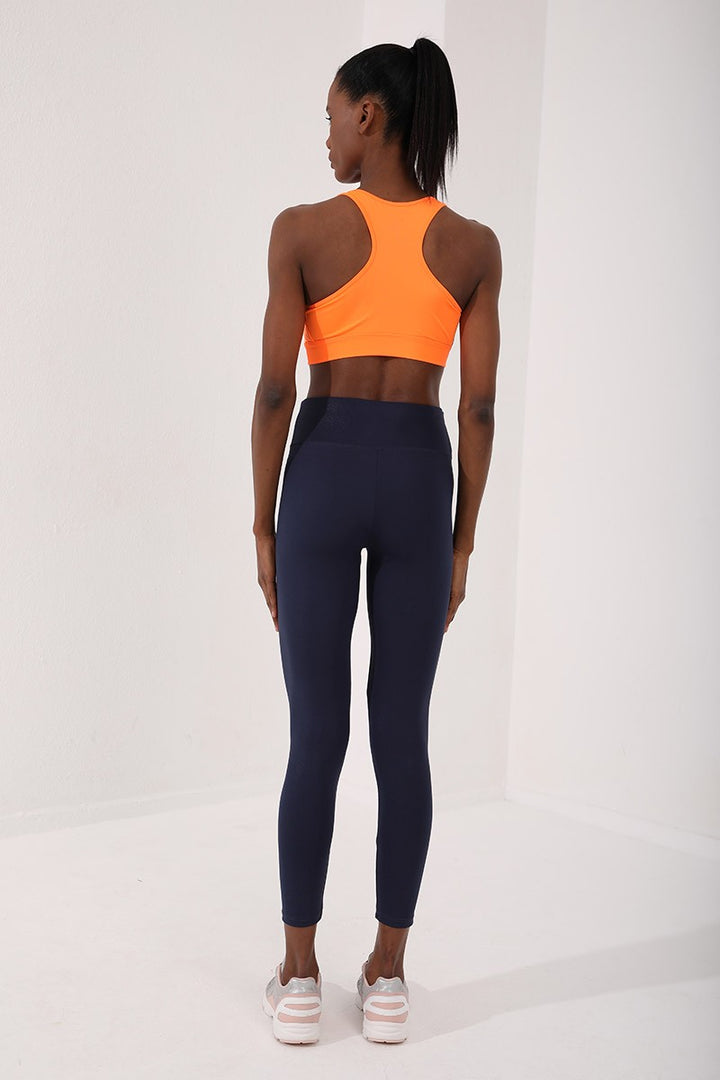 TMY NEON Orange Back DeTail Slim Fit U Nece Женская спортивная бюстгальтер - 97120 - de Bilt