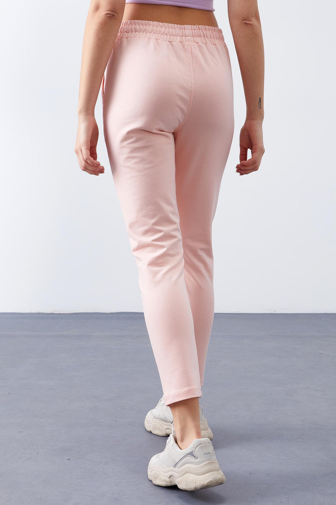 TMY Pink High Waist Jogger Comfortable Fit Slim Leg Women's Sweatpants - 94566 - Brentwood