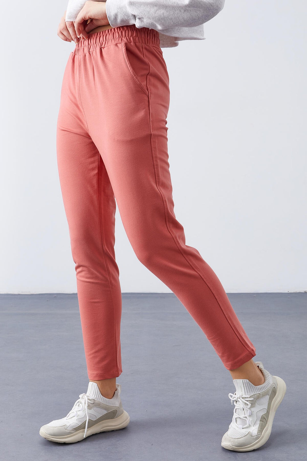 TMY Powder High Waist Jogger Comfortable Fit Slim Leg Women's Sweatpants - 94566 - Highland