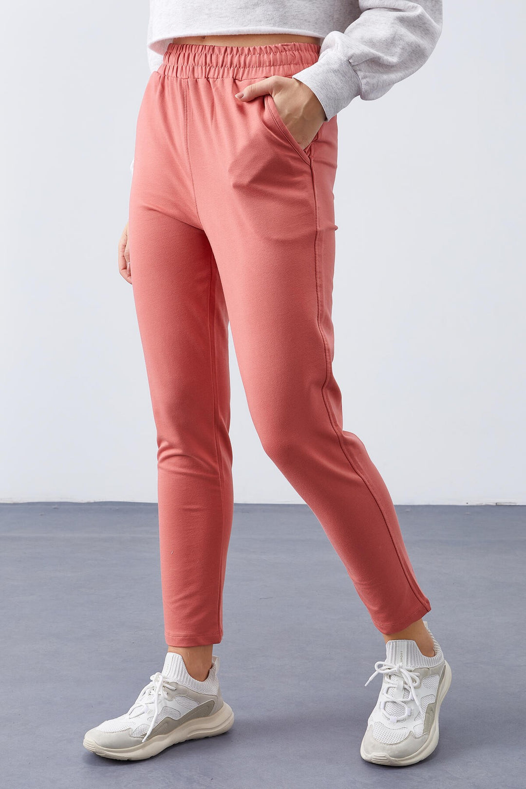 TMY Powder High Waist Jogger Comfortable Fit Slim Leg Women's Sweatpants - 94566 - Highland