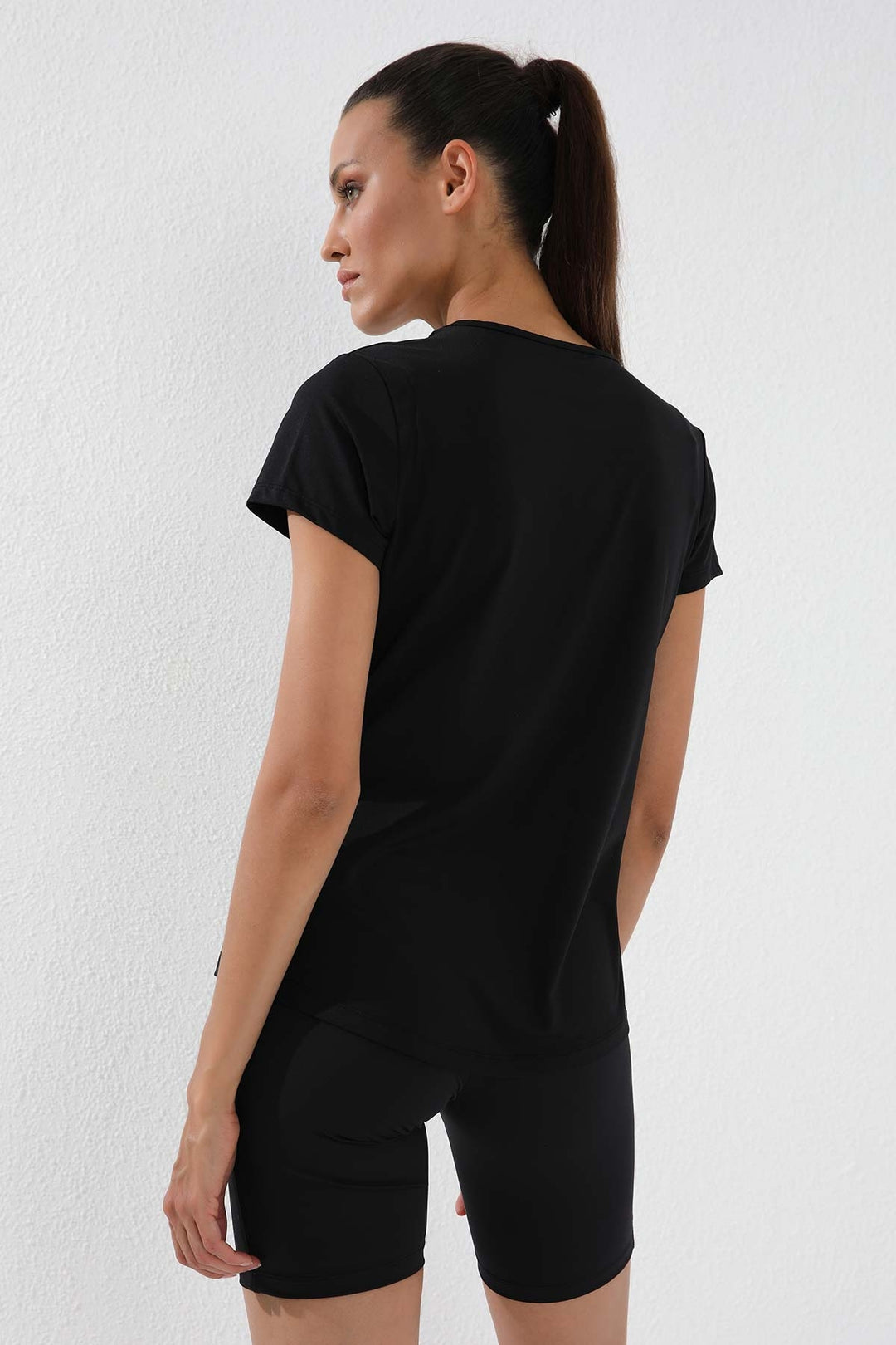 TMY Black Basic Short Sleeve Standard Fit V-Neck Women's T-Shirt - 97145 - St. Augustine