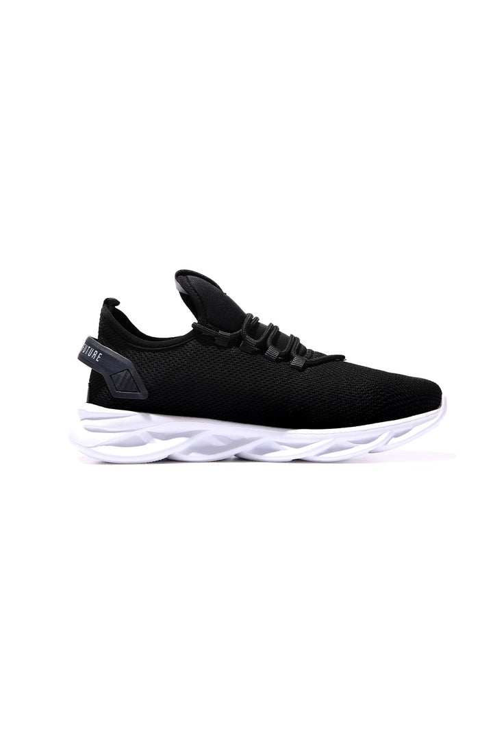 TMY Black - White Rubber Laced Embroidered Detail High Sole Men's Sneakers - 89053 - Manitowoc