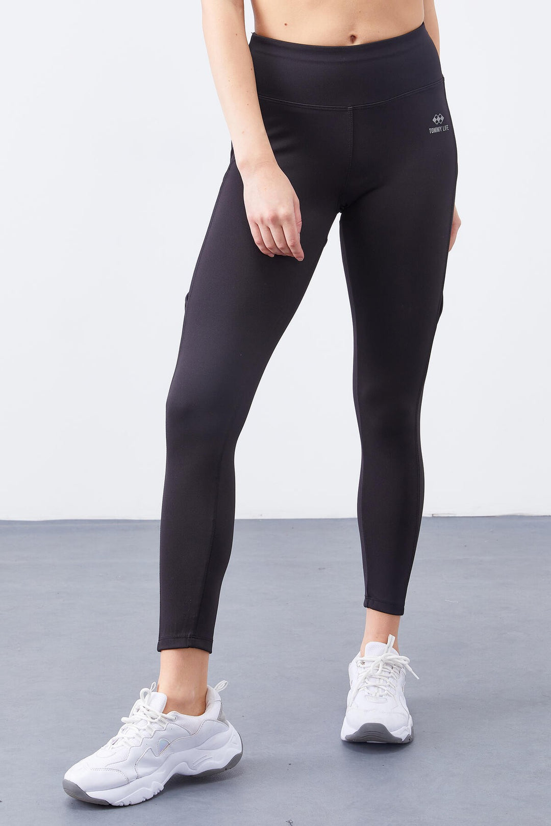 TMY Black High Waist Shaping Skinny Leggings for Women - 94537 - Eccles