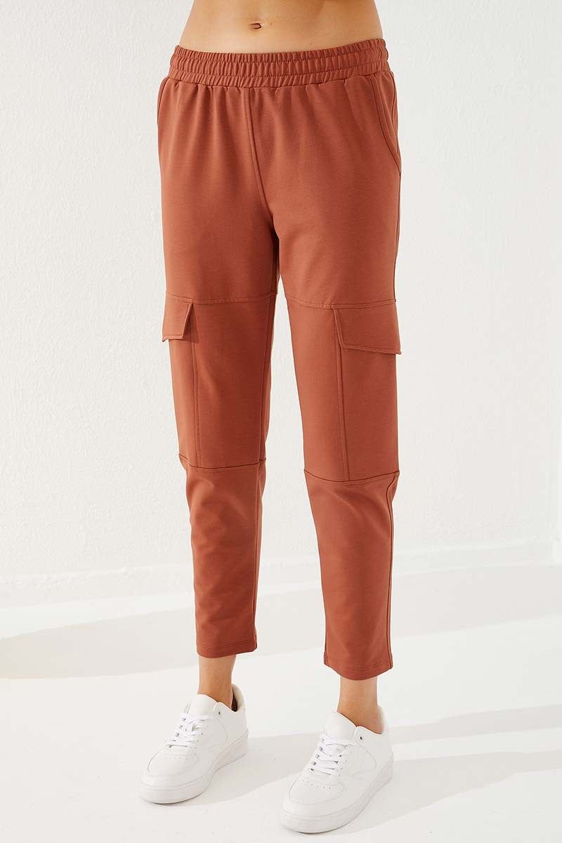 TMY Cinnamon High Waist Cargo Pocket Comfortable Fit Slim Leg Women's Sweatpants - 94588 - Tangancícuaro de Arista