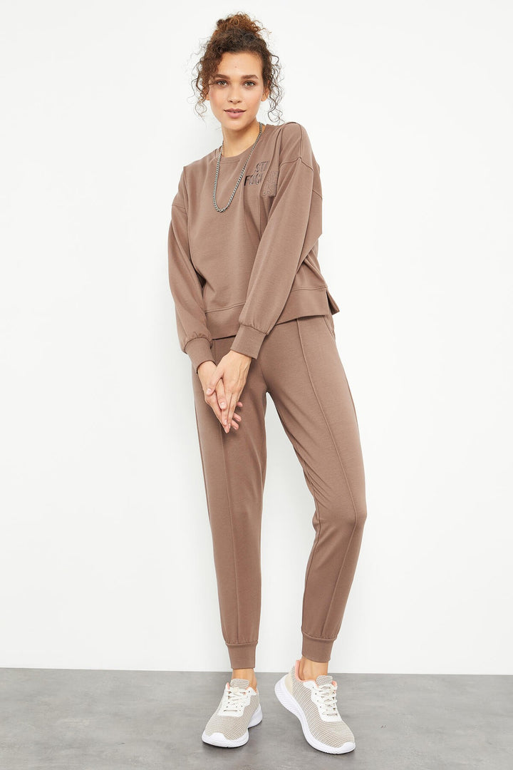 TMY Earth Writing Printed O Neck Women's Oversized Tracksuit - 95301 - Viana do Castelo