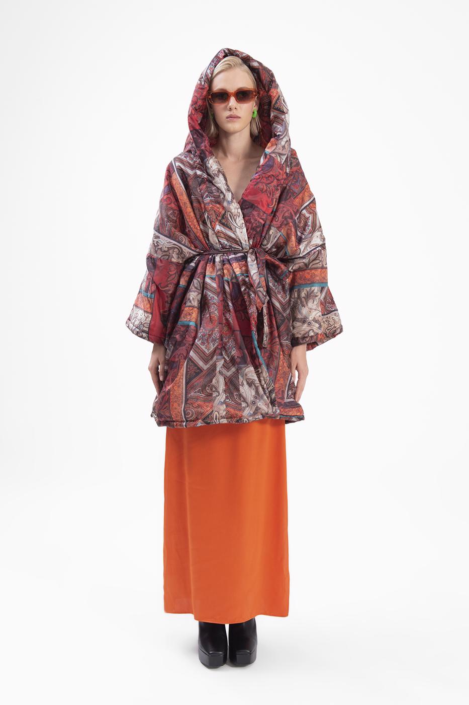 BSL Women Patchwork hooded coat - Cape Coral