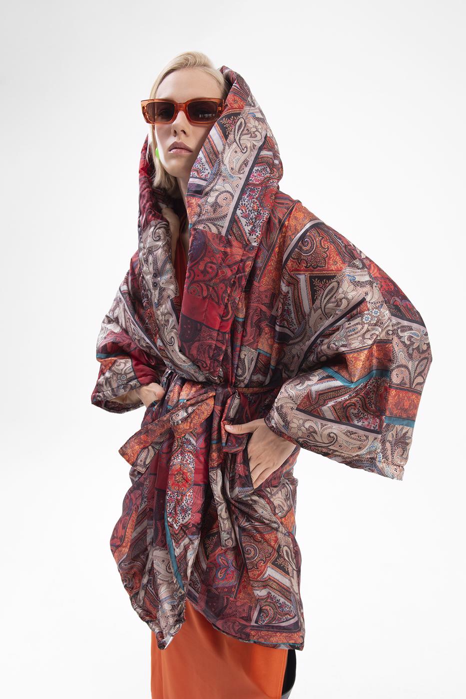 BSL Women Patchwork hooded coat - Cape Coral