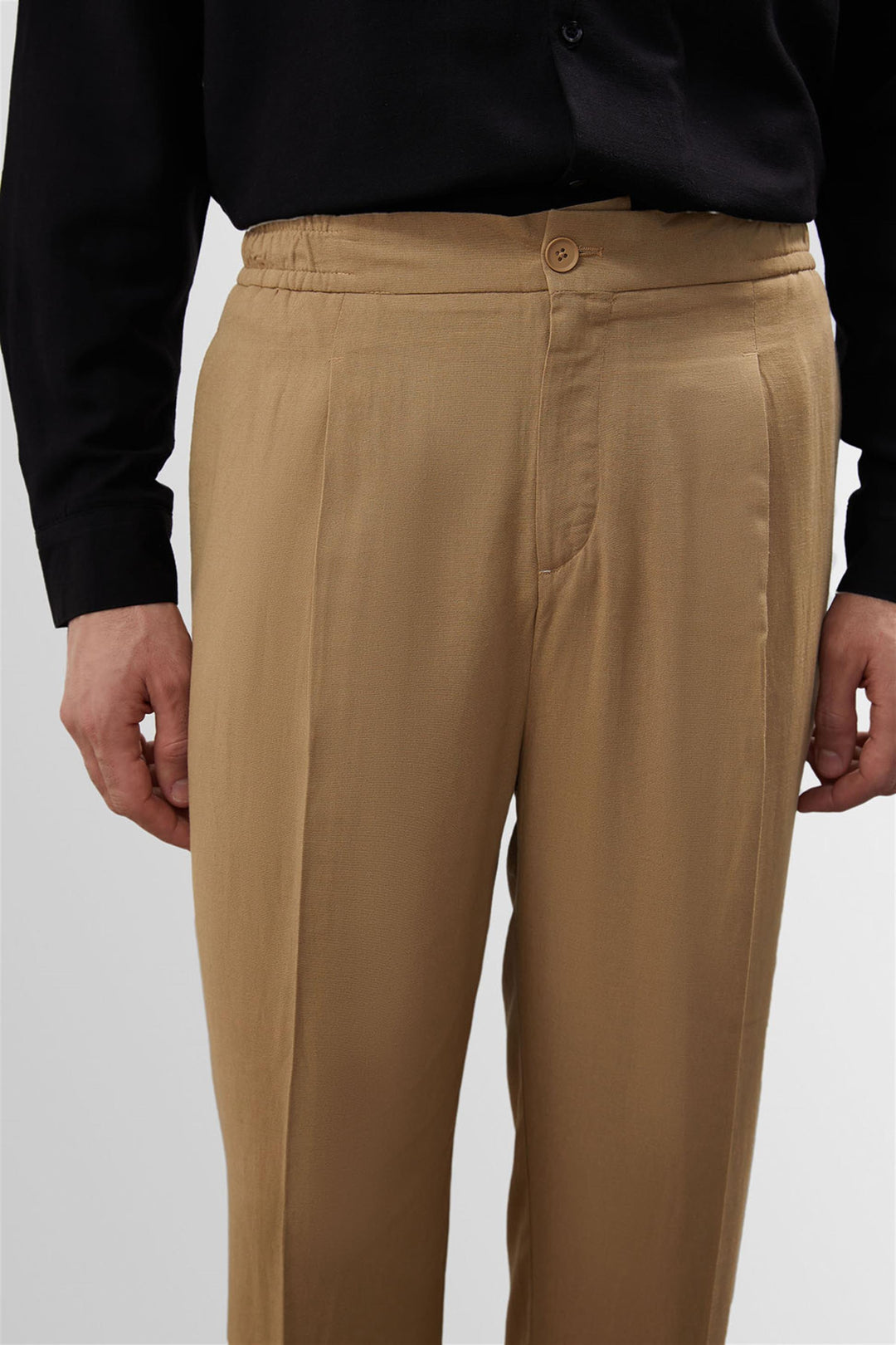 ANT High Waist Pleated Linen Blend Men's Trousers - Cortlandt