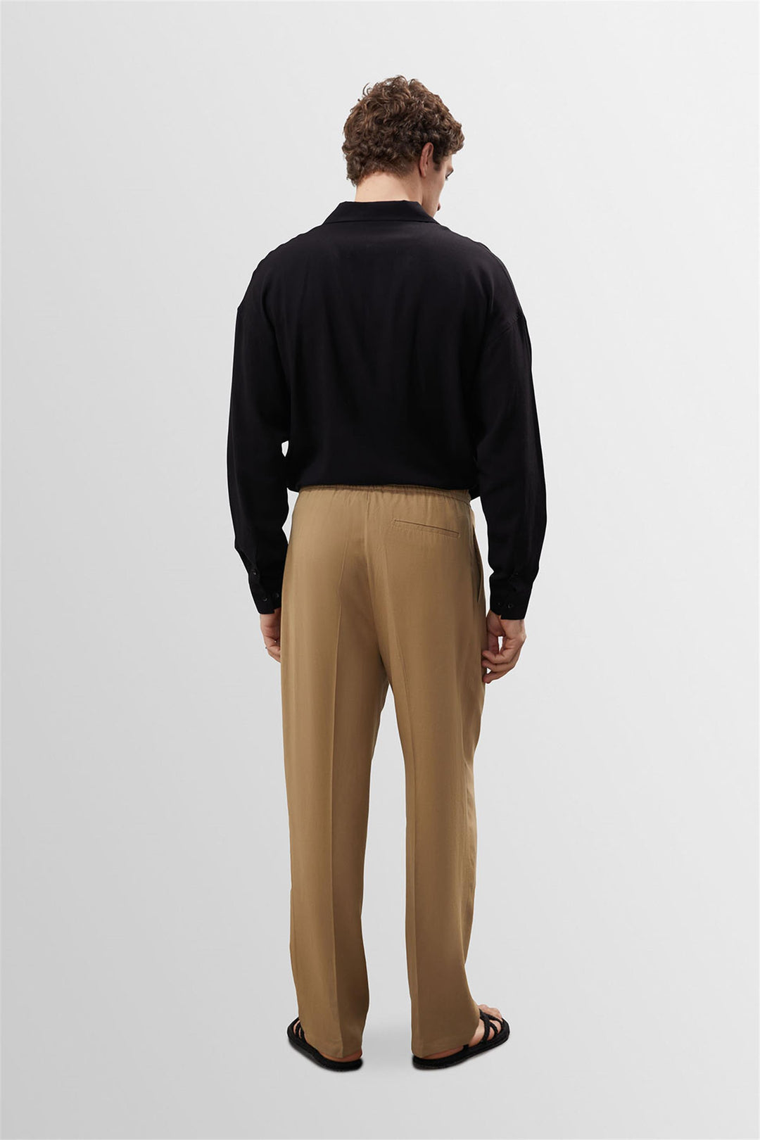 ANT High Waist Pleated Linen Blend Men's Trousers - Cortlandt