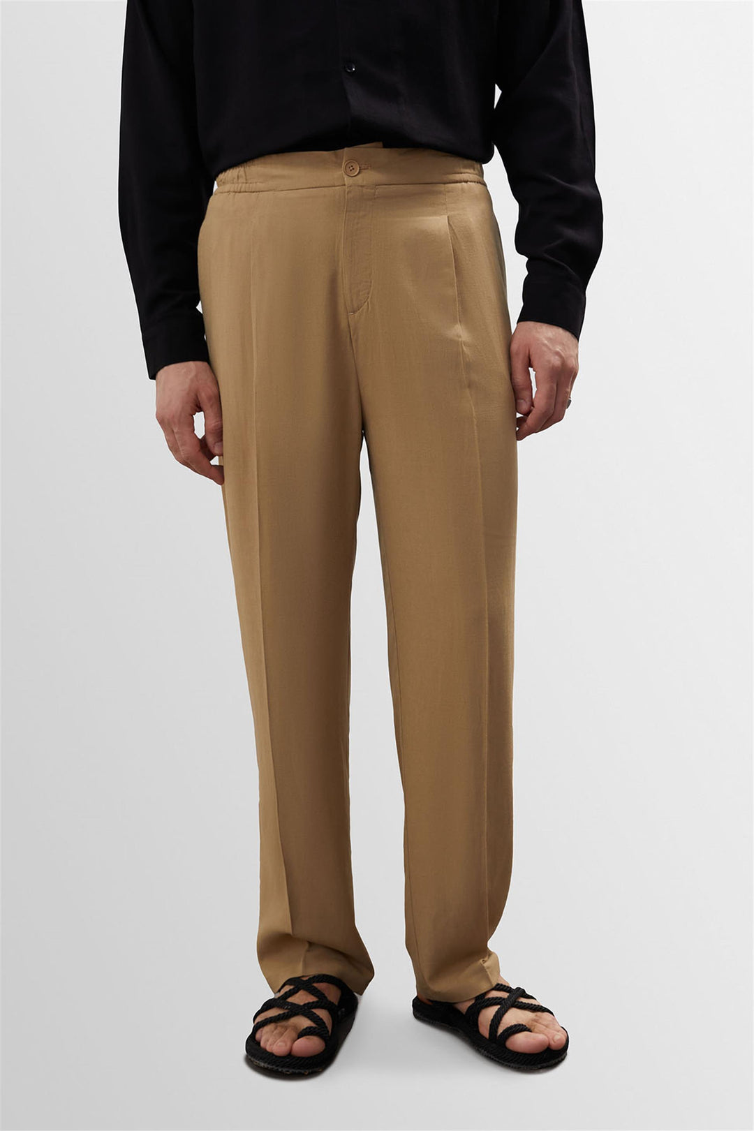 ANT High Waist Pleated Linen Blend Men's Trousers - Cortlandt