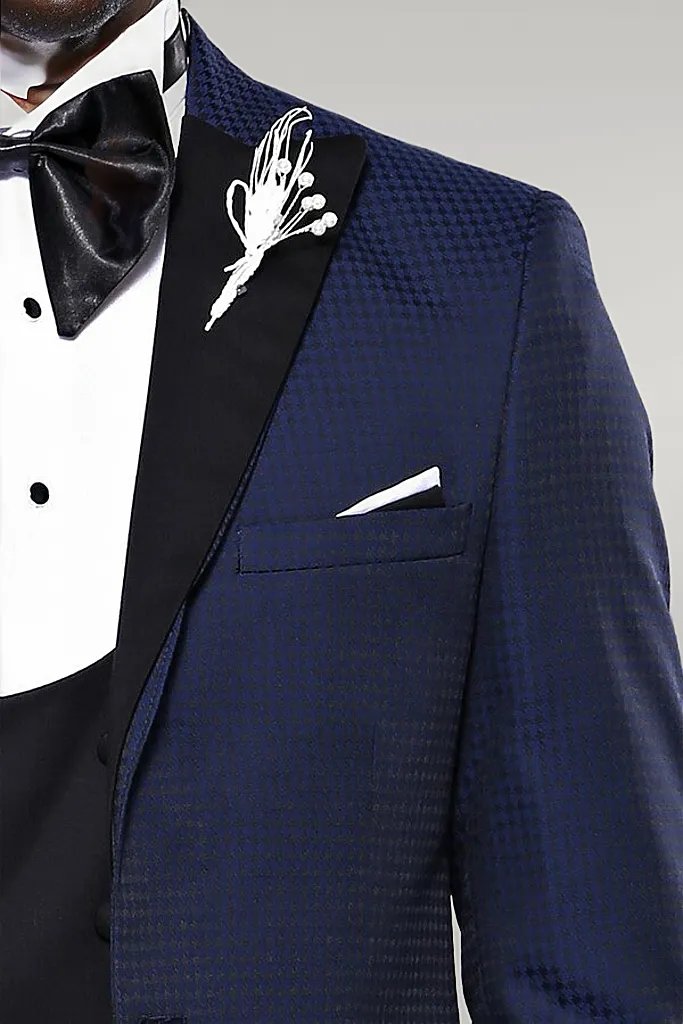 WSS Patterned Jacket Navy Blue Tuxedo  - Singen