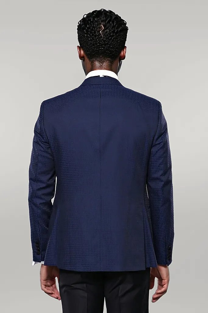 WSS Patterned Jacket Navy Blue Tuxedo  - Singen