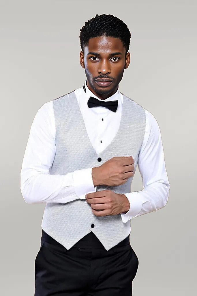 WSS Patterned Removable Lapel Grey Tuxedo  - Singen