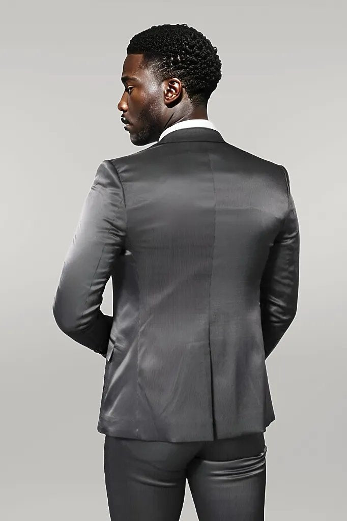 WSS Patterned Shiny Grey Men Suit  - Singen