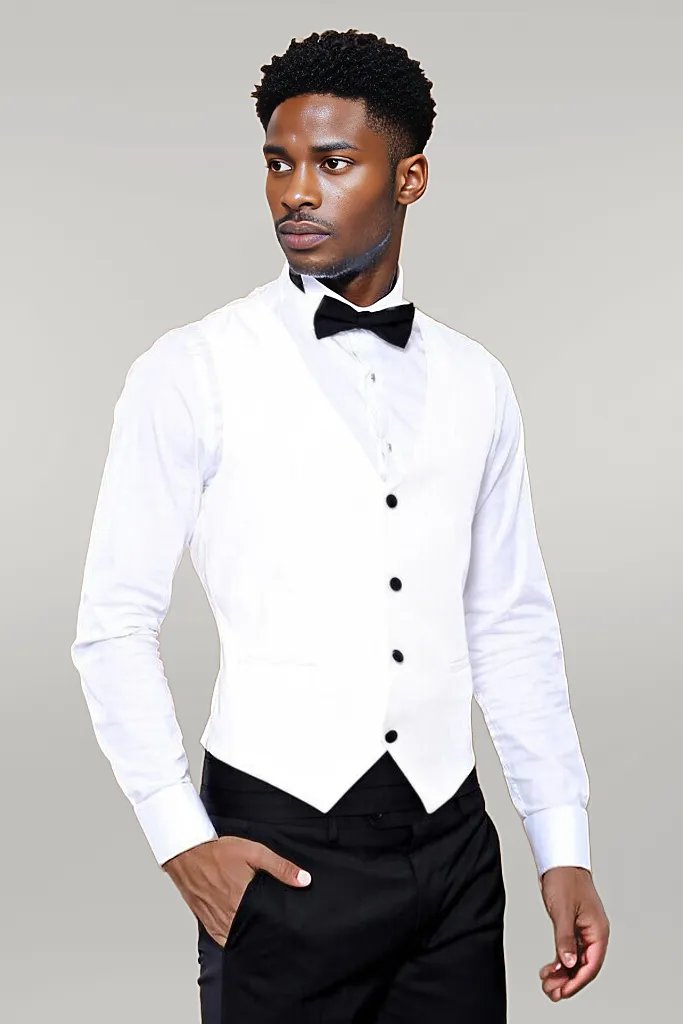 WSS Peak Lapel 3 Piece White Tuxedo  - Singen