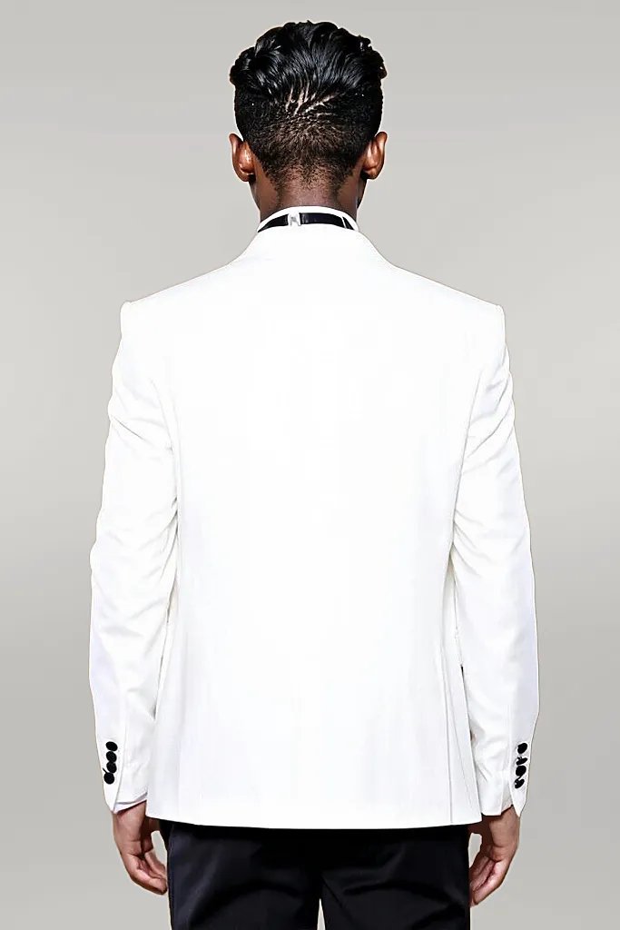 WSS Peak Lapel 3 Piece White Tuxedo  - Singen