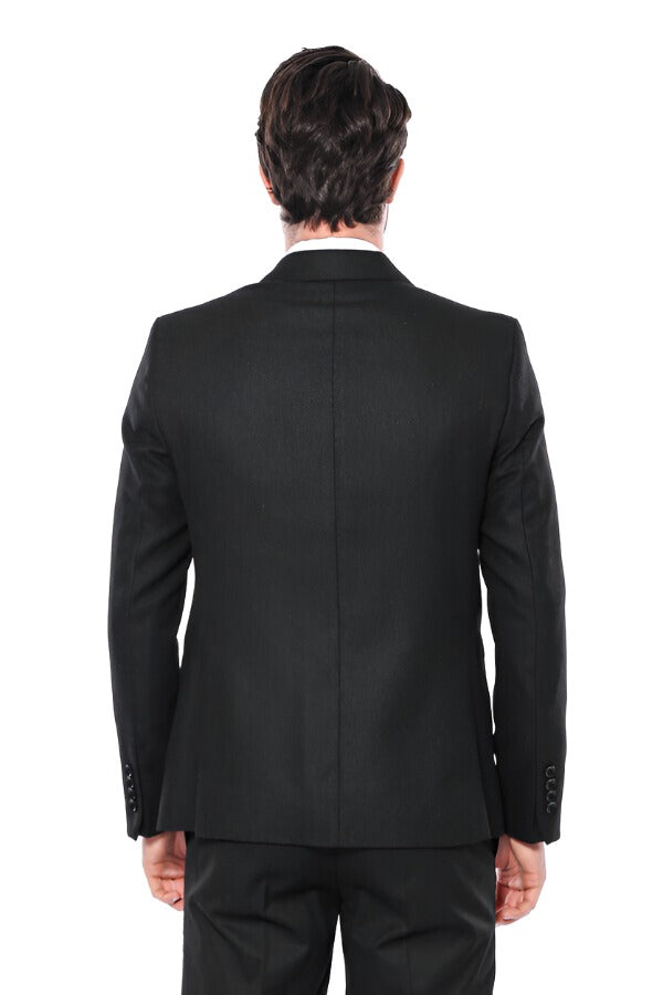 WSS Peak Lapel Black Blazer  - Singen