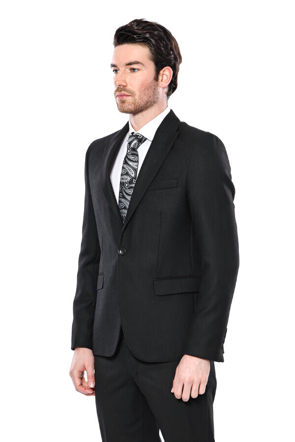 WSS Peak Lapel Black Blazer  - Singen