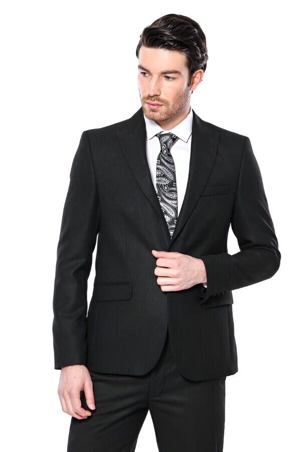 WSS Peak Lapel Black Blazer  - Singen