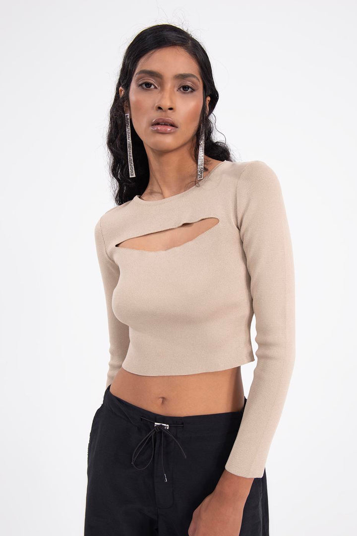 BSL Women Cut out knitted top - Regensburg