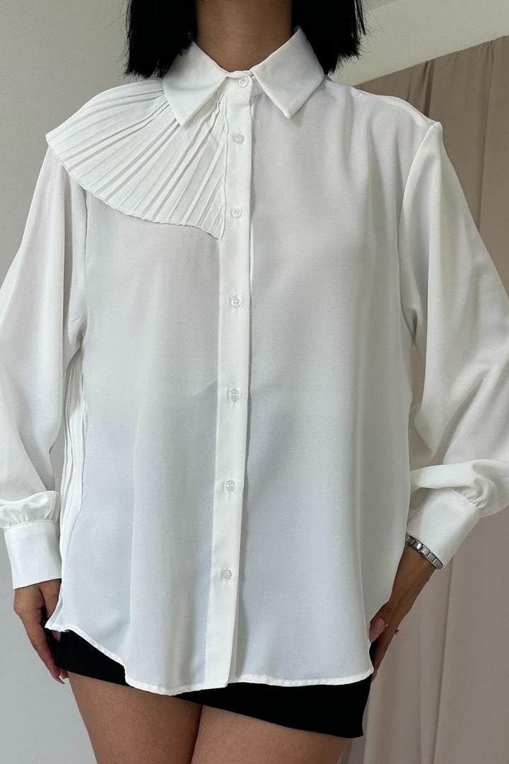 ELS Pilise Detailed Jesica Shirt - White - Galway