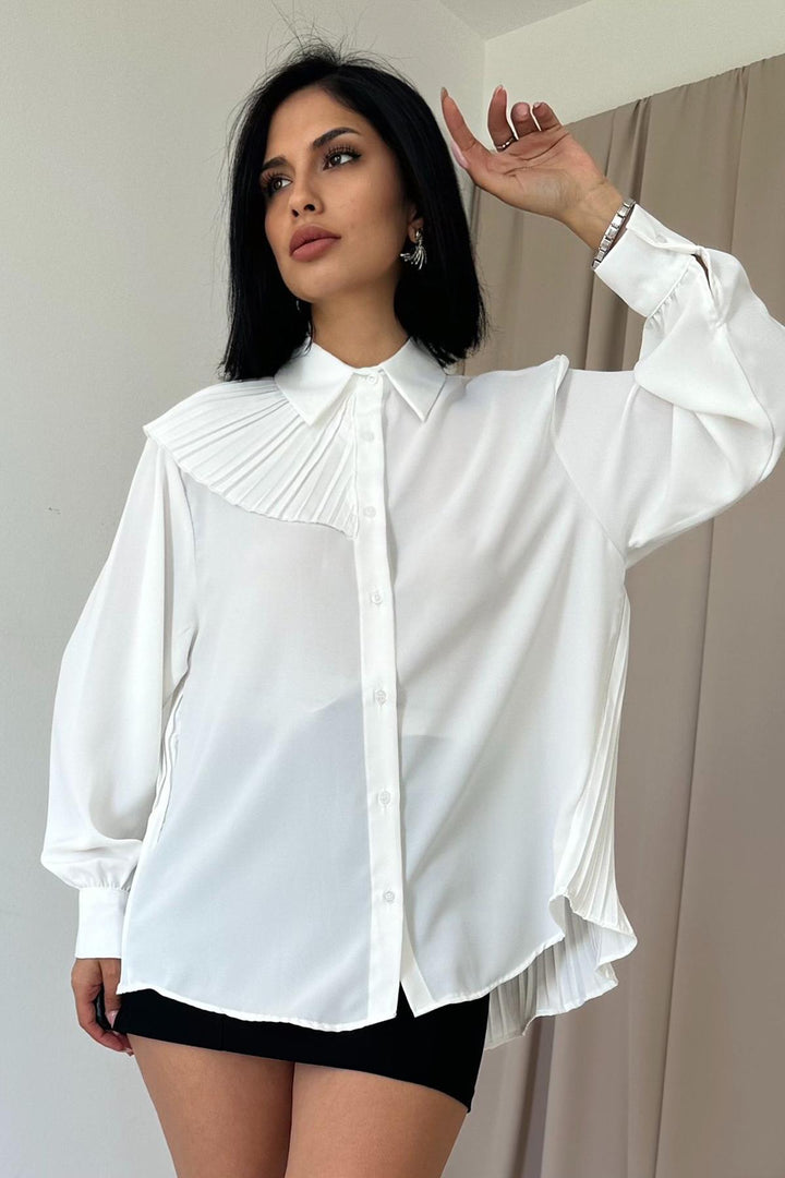 ELS Pilise Detailed Jesica Shirt - White - Galway