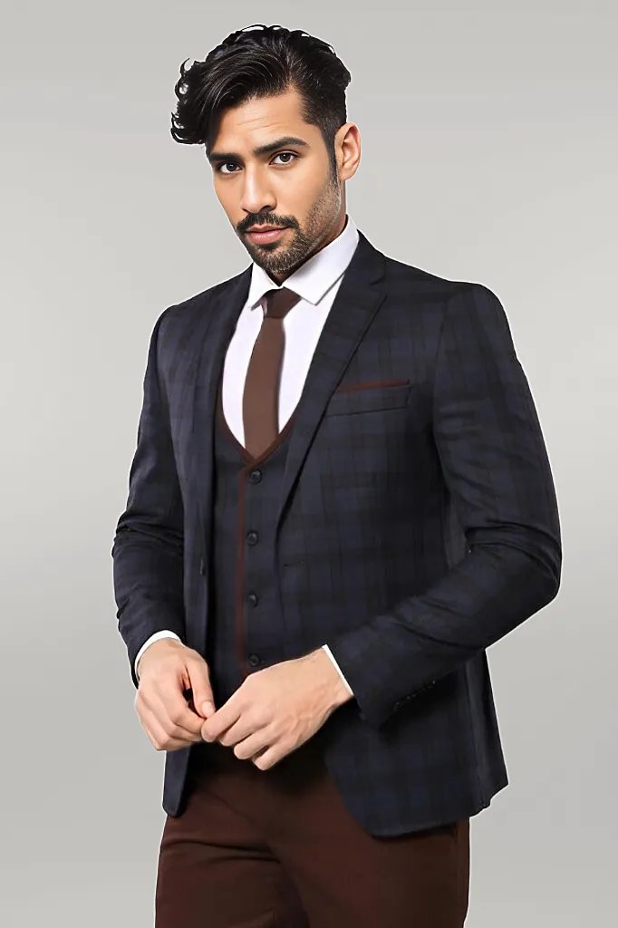 WSS Plaid 3 Piece Suit  - Singen