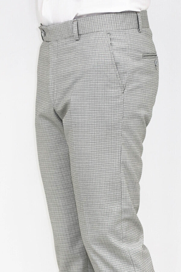 WSS Plaid Grey Men Pants  - Singen