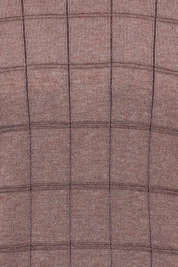 WSS Plaid Half Turtleneck Beige Sweater  - Singen