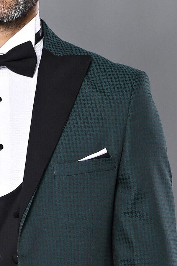 WSS Plaid Patterned Green Tuxedo  - Singen