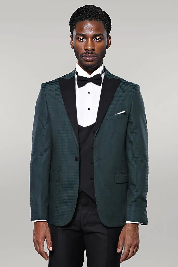 WSS Plaid Patterned Green Tuxedo  - Singen