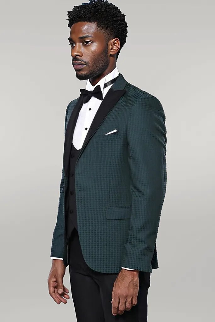 WSS Plaid Patterned Green Tuxedo  - Singen