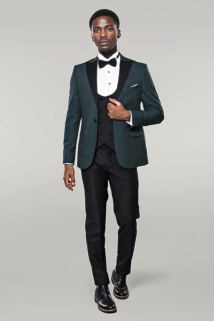 WSS Plaid Patterned Green Tuxedo  - Singen