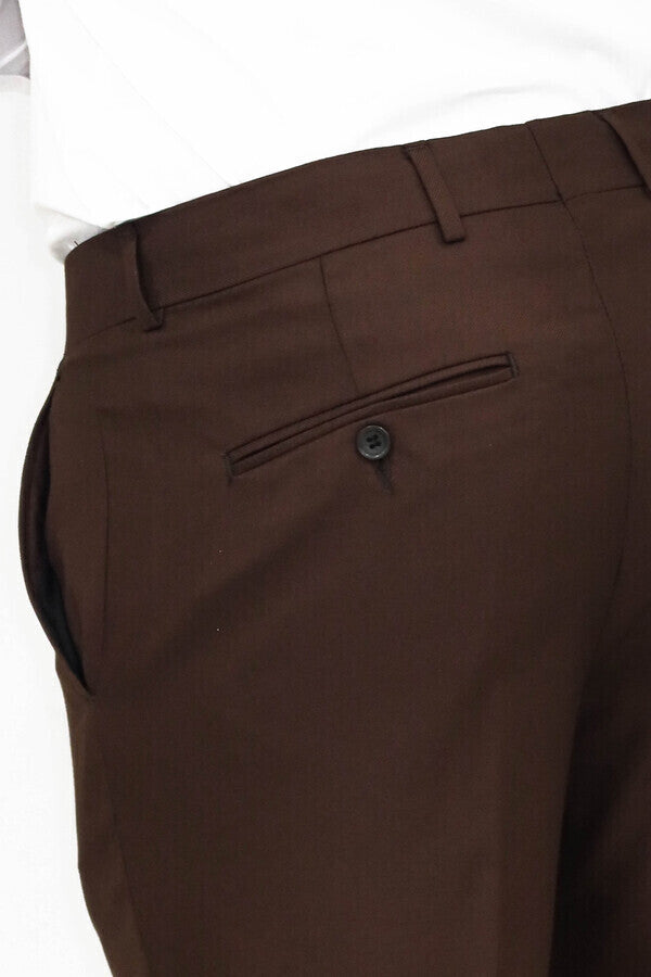 WSS Plain Brown Men Pants  - Singen