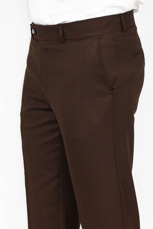 WSS Plain Brown Men Pants  - Singen