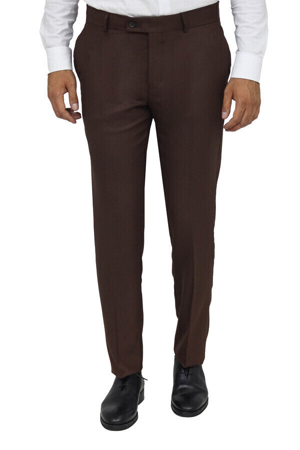 WSS Plain Brown Men Pants  - Singen