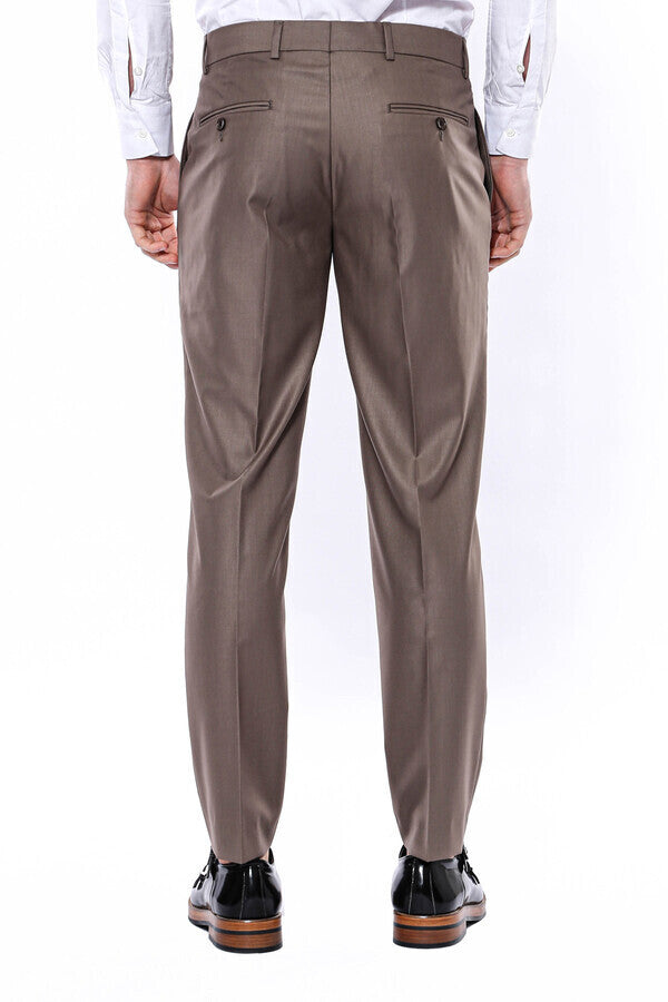 WSS Plain Brown Men Trousers  - Singen