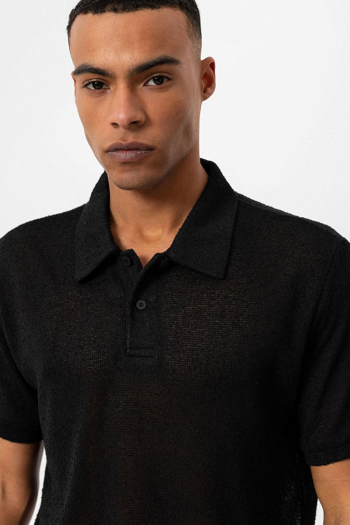 ANT Polo Neck Knitted Men's T-Shirt - Saratoga Springs