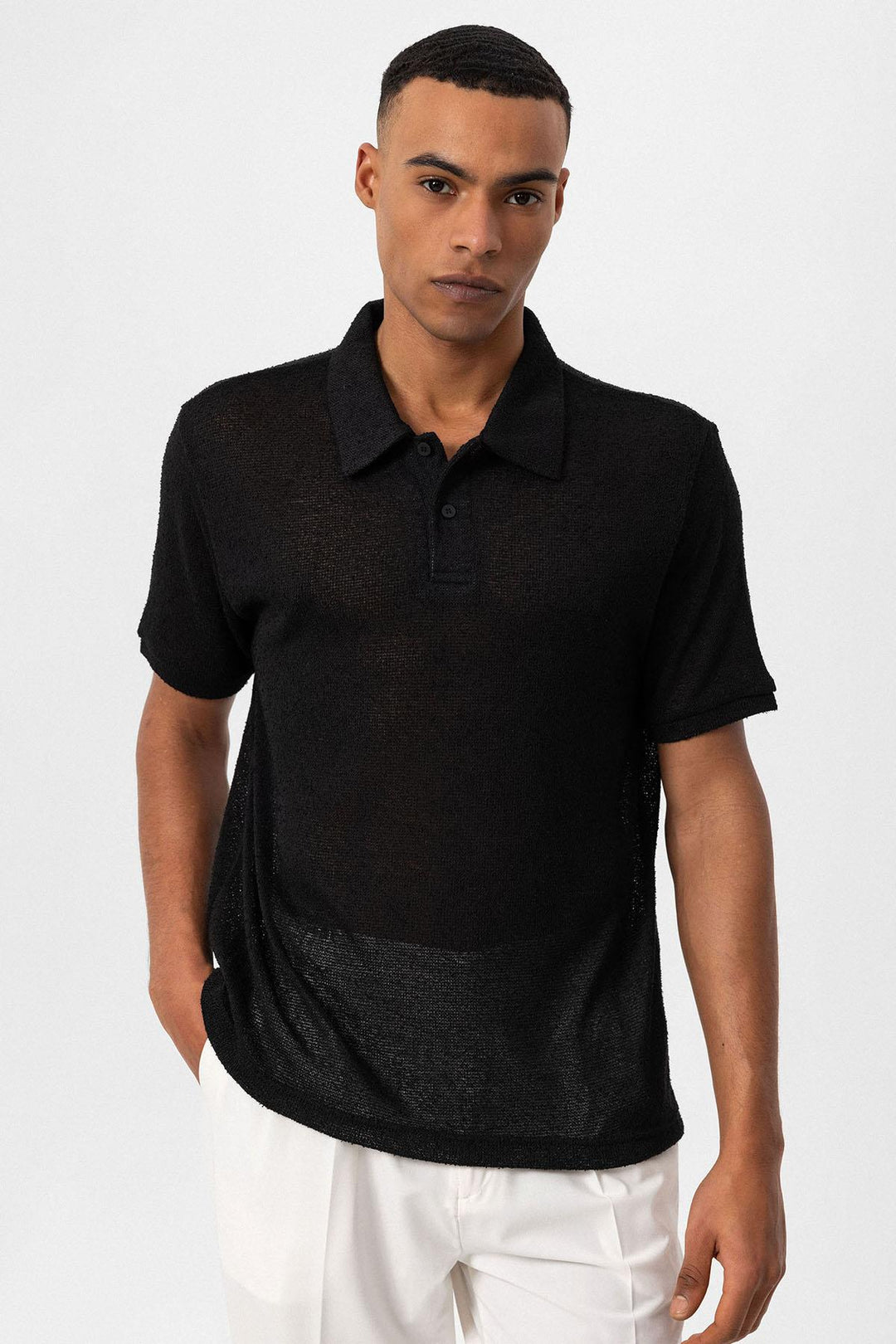 ANT Polo Neck Knitted Men's T-Shirt - Saratoga Springs