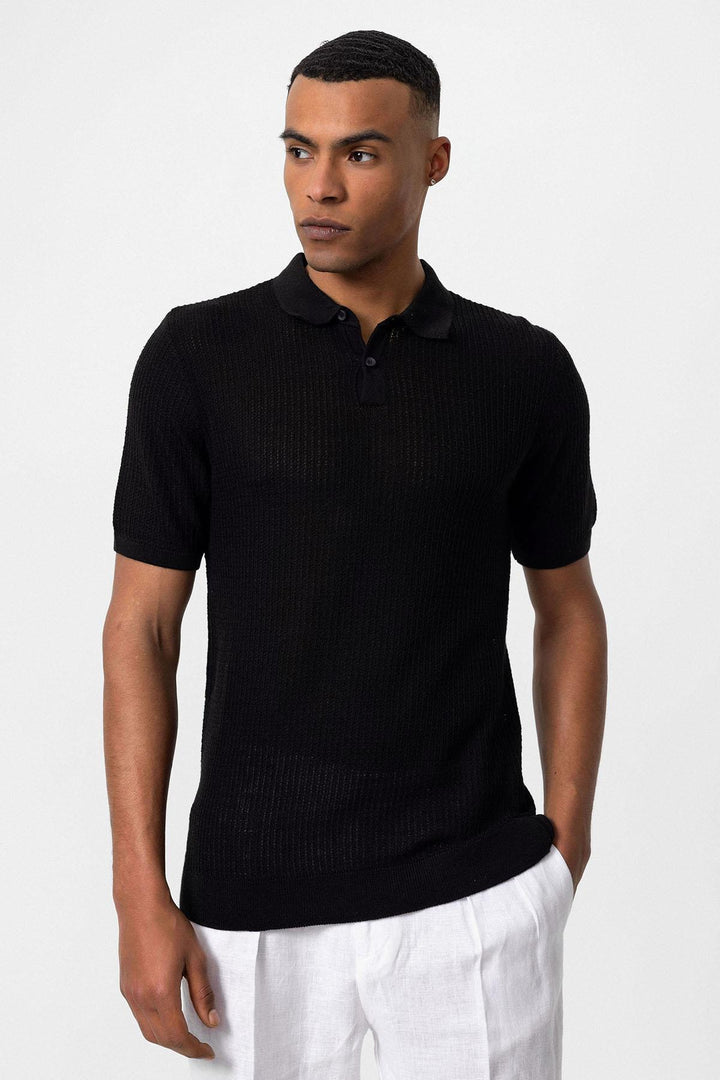 ANT Polo Neck Knitted Men's Knitwear T-Shirt - San José Villa de Allende