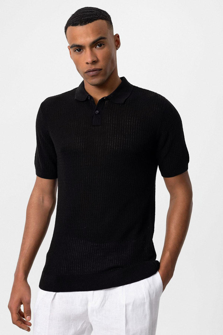 ANT Polo Neck Knitted Men's Knitwear T-Shirt - San José Villa de Allende