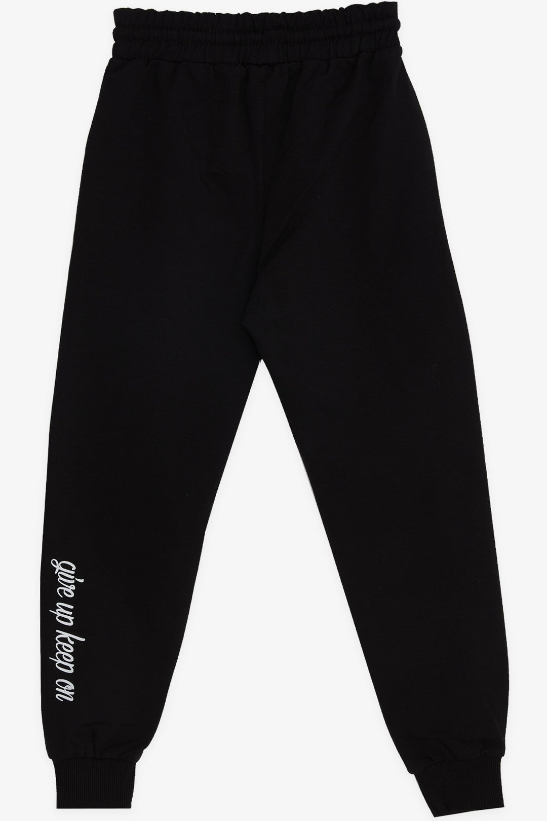 BRE Poyraz Kids Boys' Sweatpants with Printed Text for 4-8 Years, Black - San Francisco de los Romo