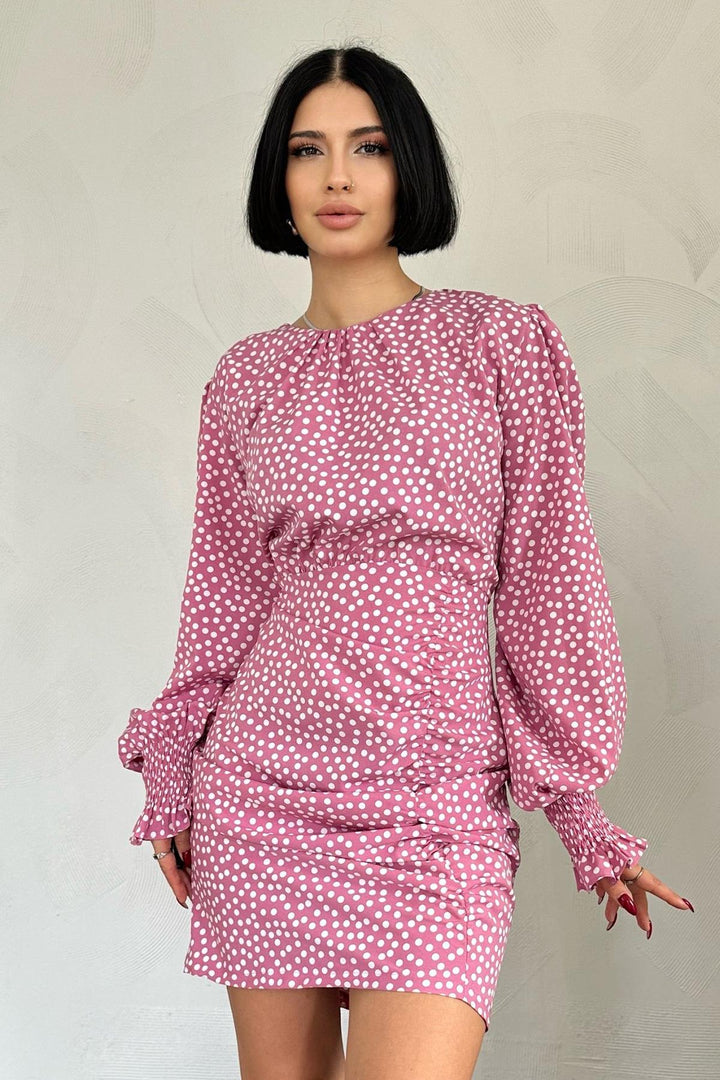 Robe frontale d'Els Polka Dot - Fuchsia - Tiel