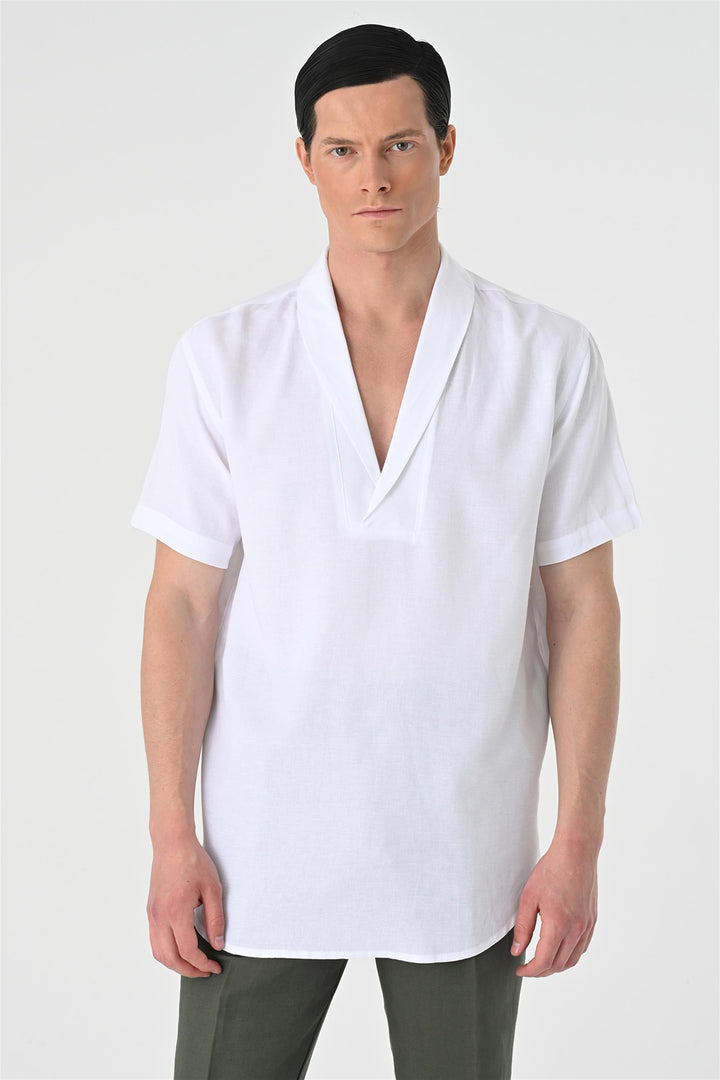 ANT Relax Fit Shawl Collar Short Sleeve Men's Shirt - Banbury