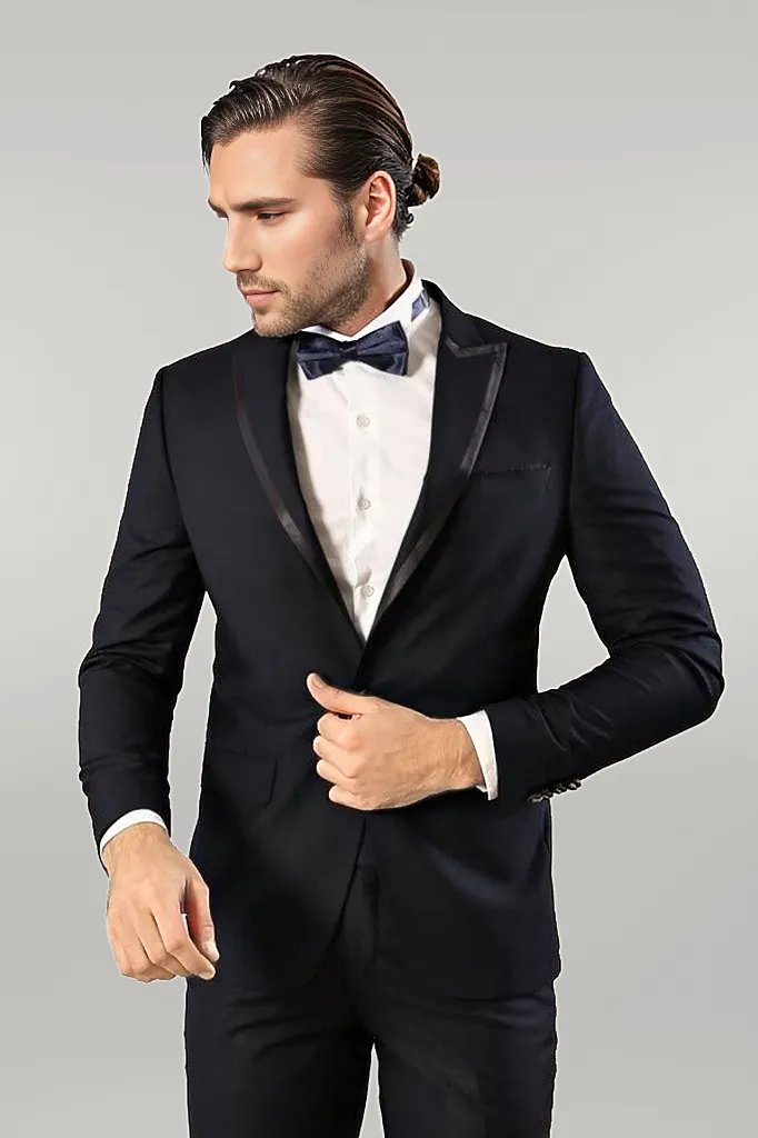 WSS Removable Lapel Men's Blue Tuxedo Suit  - Singen